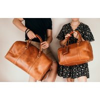 Fathers Day Gift For Dad, Leather Duffle Bag, Large Travel Mens Weekend Personalized Outdoor Groomsmen Bag | Etsy (US)