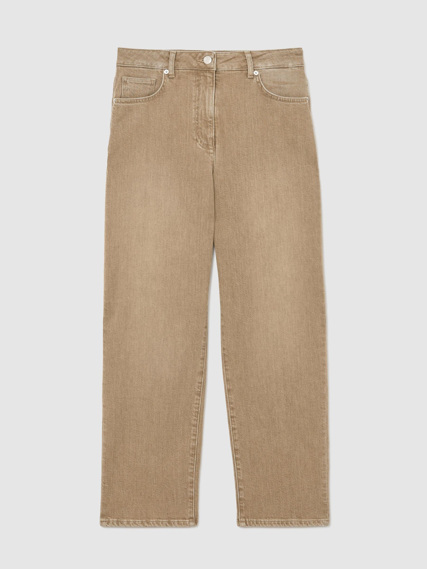 Reiss Mid-Rise Straight-Leg Jeans in Neutral | REISS | Reiss US