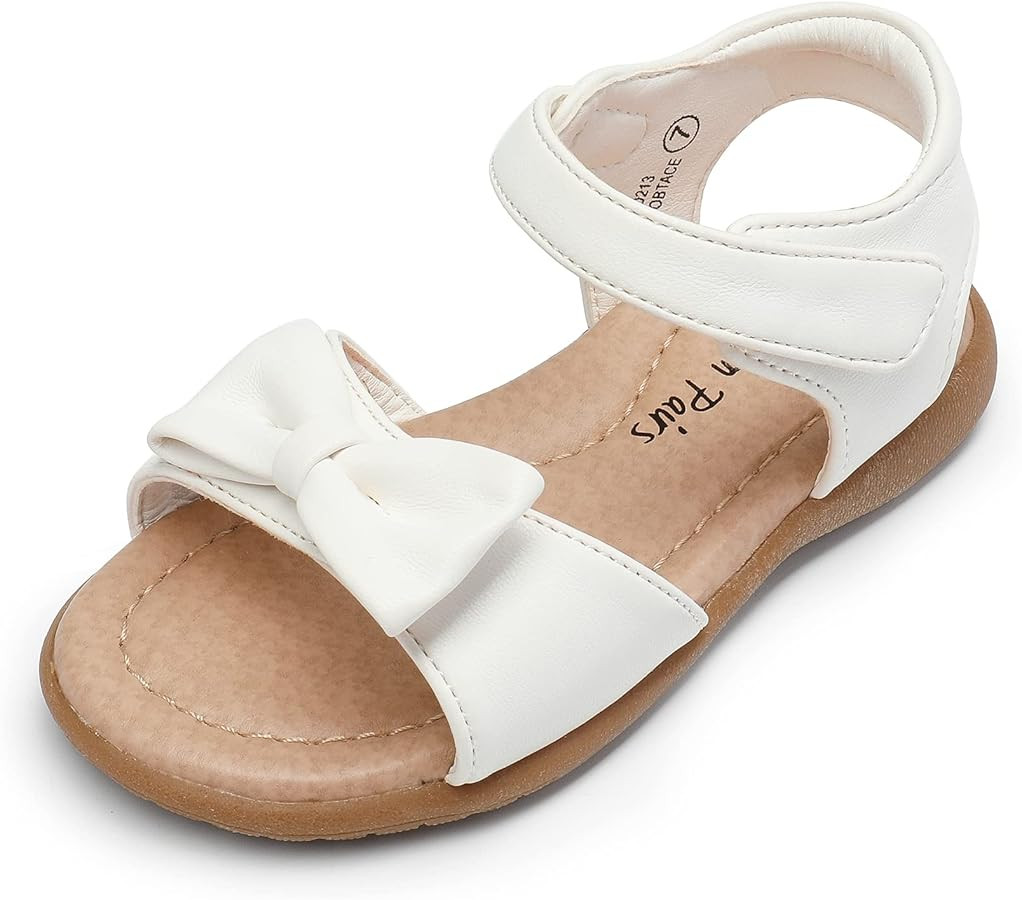 DREAM PAIRS Girls Sandals Fashion Bow Summer Shoes for Toddler/Little Kid | Amazon (US)