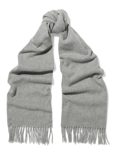 Acne Studios - Canada Narrow Fringed Wool Scarf - Gray | NET-A-PORTER (UK & EU)