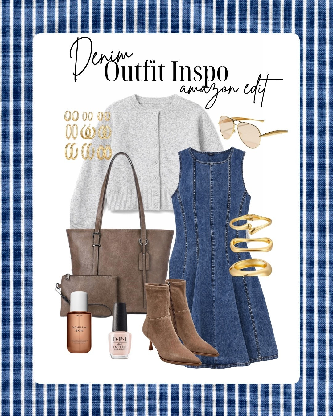 Denim dress outfit inspo! 

#LTKootd #LTKSpringSale #LTKMidsize