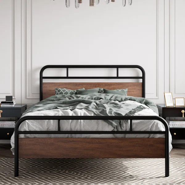Milligan Solid Wood Bed Frame with Black Slats | Wayfair North America