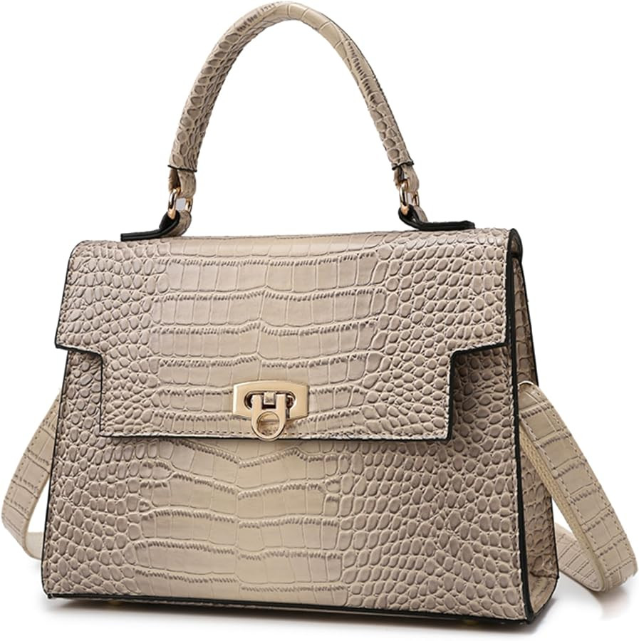 Makukke Shoulder Bag Pu Leather Handbags Crocodile Pattern Top Handle Purse Trendy Crossbody Bag ... | Amazon (US)