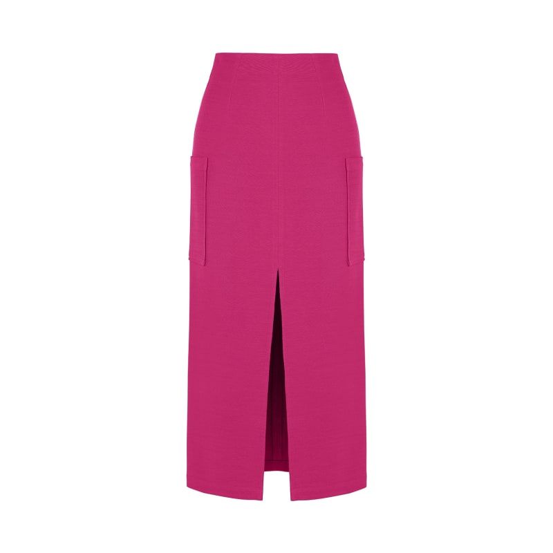 High-Waisted Pencil Skirt-Fuchsia | Wolf and Badger (Global excl. US)