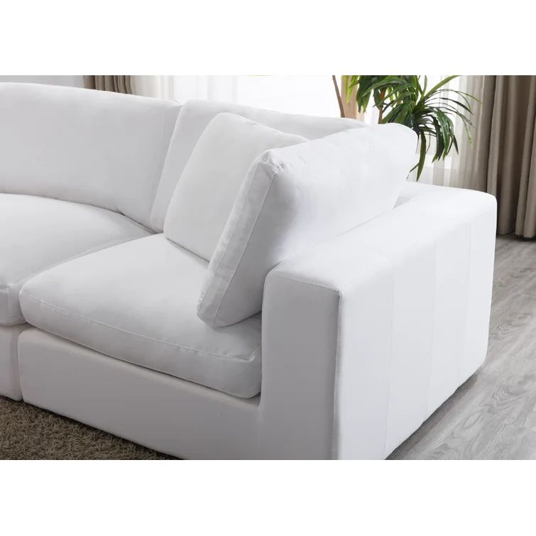Rivas 134" Wide Reversible Modular Sofa & Chaise with Ottoman | Wayfair North America