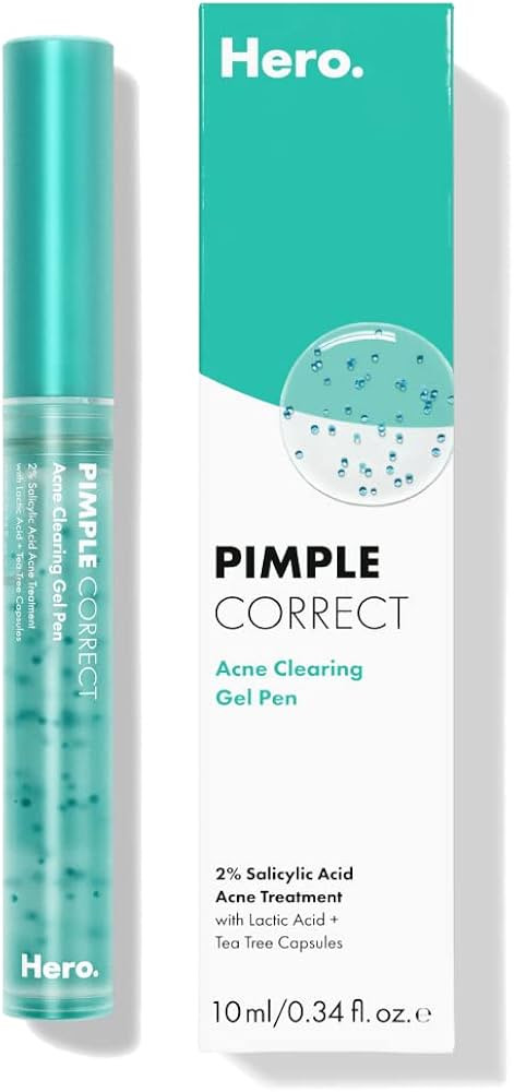 Hero Cosmetics Pimple Correct Acne Clearing Gel Pen - Maximum Strength 2% Salicylic Acid, Non-Dry... | Amazon (US)