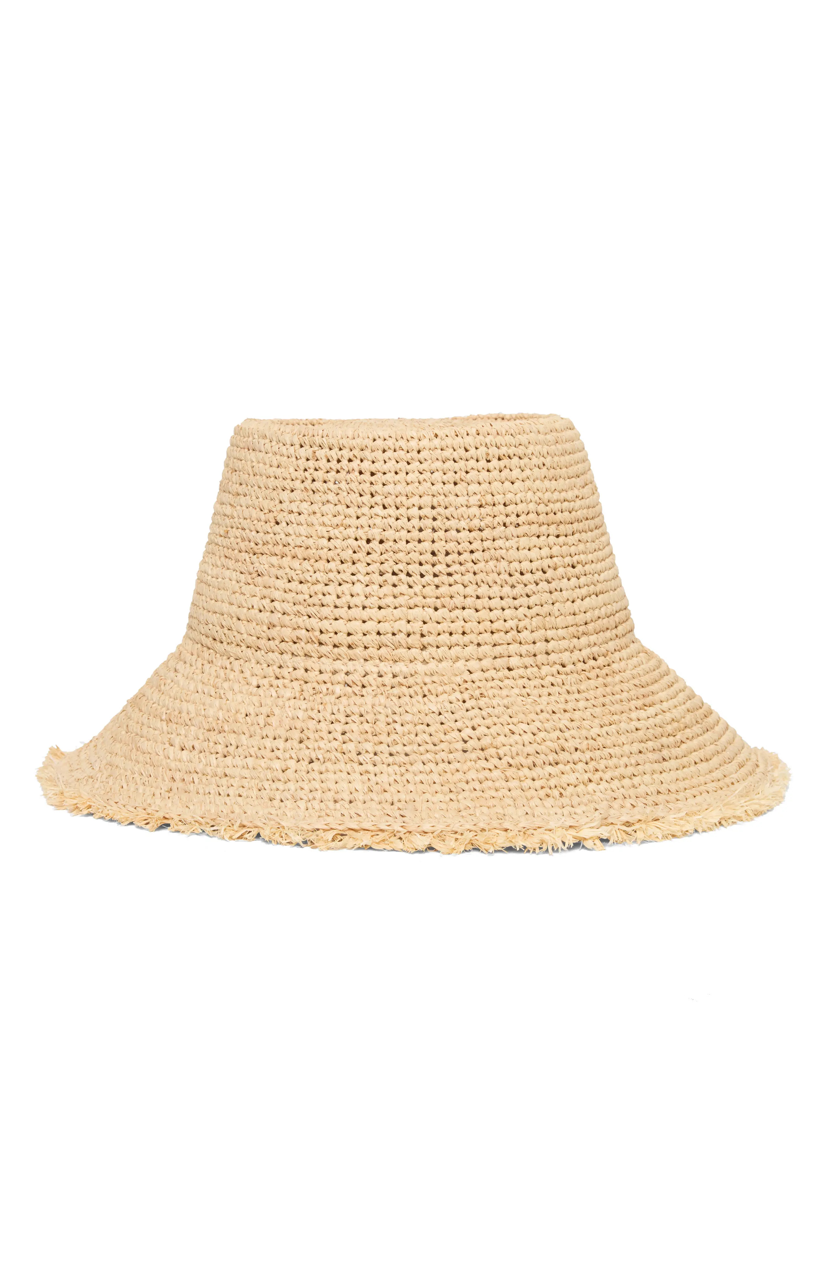 Paco Embellished Paper Raffia Bucket Hat (Women) | Nordstrom | Nordstrom