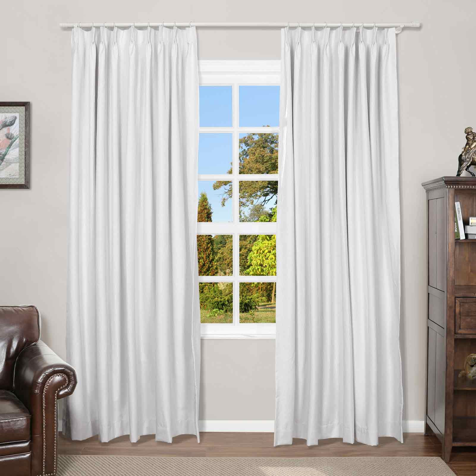 Mayra Faux Linen Blackout Drapery Pleated | TWOPAGES