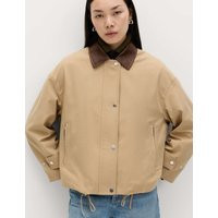 M&S Cotton Rich Bomber Jacket Light Caramel | Marks & Spencer (UK)