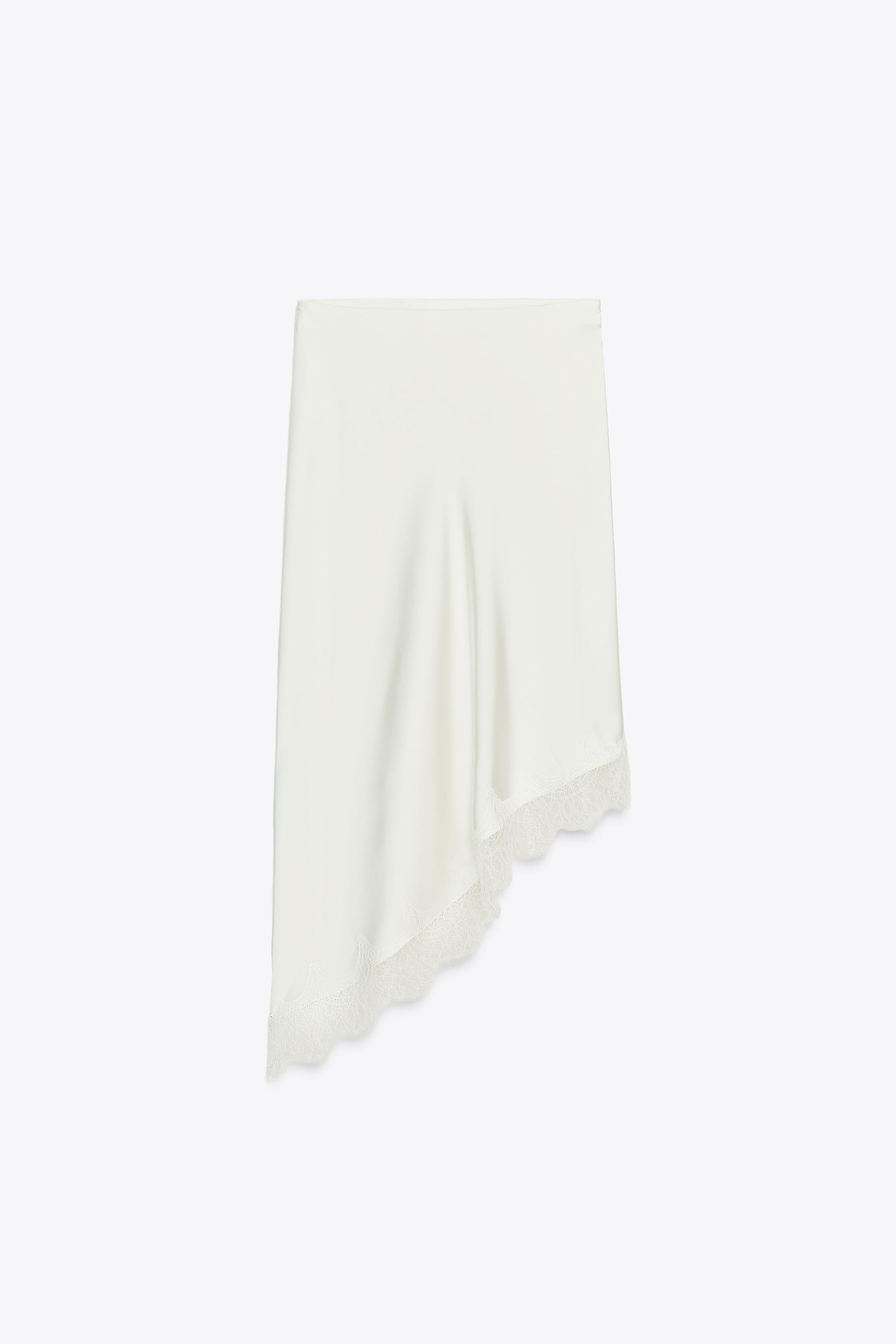 LACE SATIN EFFECT SKIRT | Zara US