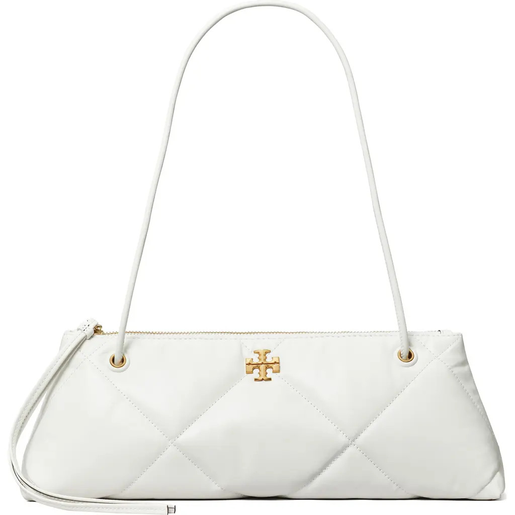 Tory Burch Kira Diamond Quilted East/West Leather Shoulder Bag in Blanc at Nordstrom | Nordstrom