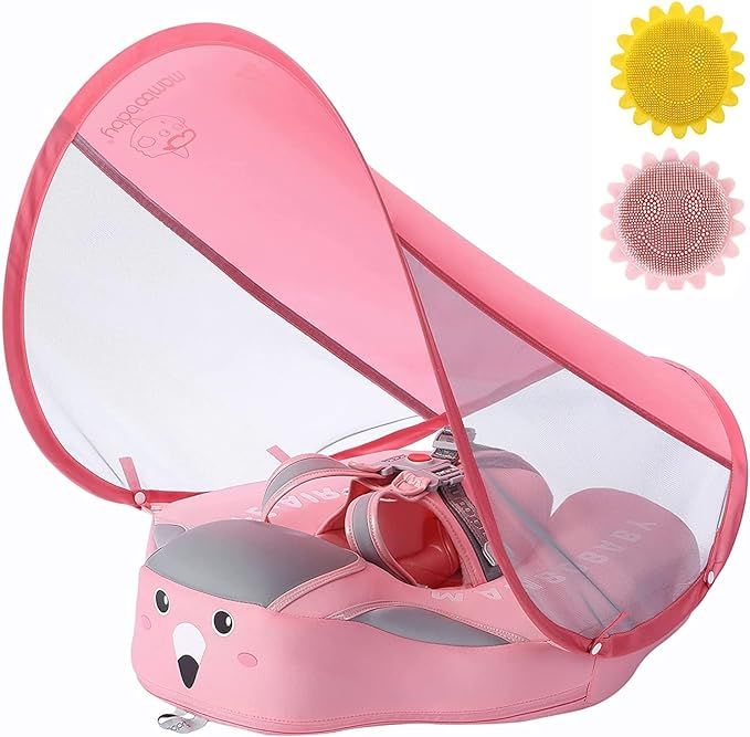 Baby Pool Float with Canopy UPF 50+, Non Inflatable Mambobaby Float, Baby Floaties for Infants Sw... | Amazon (US)