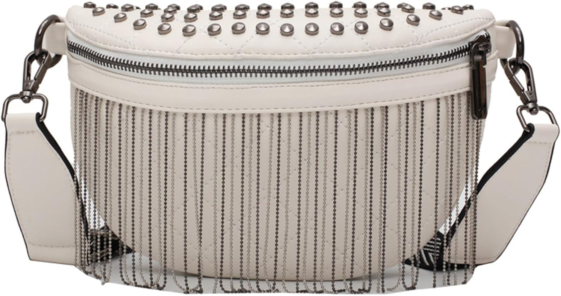 Amazon.com | JOYSTRY Fanny Pack Crossbody Chest Bags for Women, Faux Leather Fringe Quilted Waist... | Amazon (US)