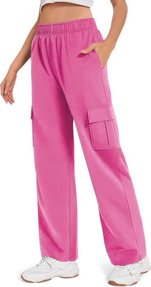 TARSE Cargo Pants for Women Y2K Casual Baggy Joggers Elastic Waist Wide Leg Pants with Pockets | Amazon (US)