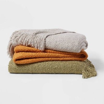Fringed Boucle Throw Blanket - Threshold™ | Target