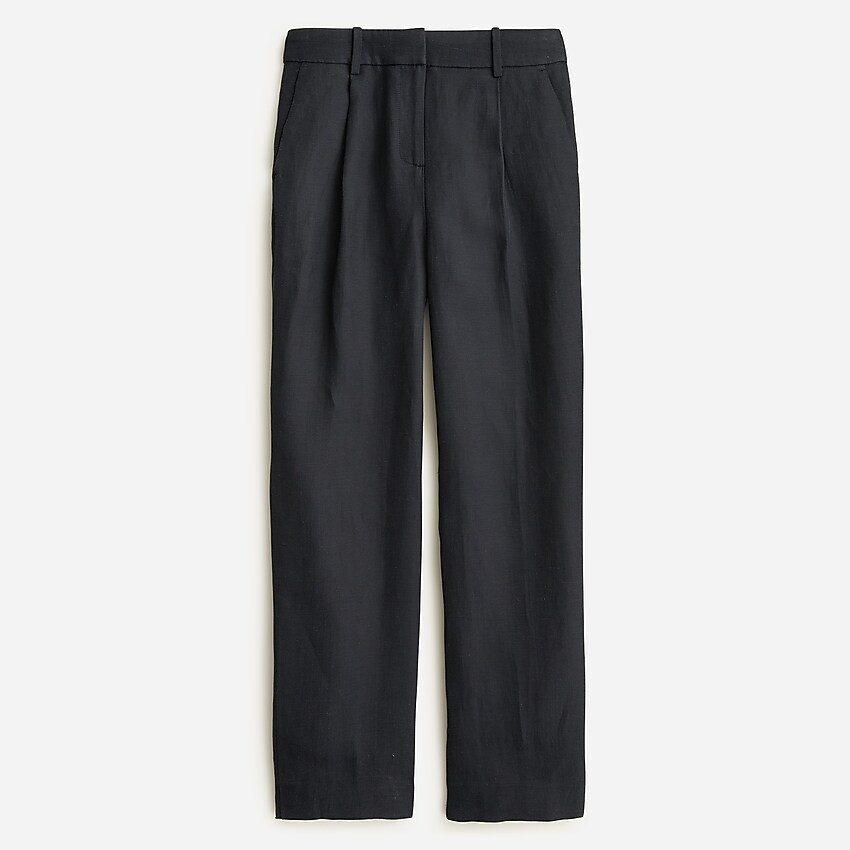 Petite pleated linen-cupro trouser | J. Crew US