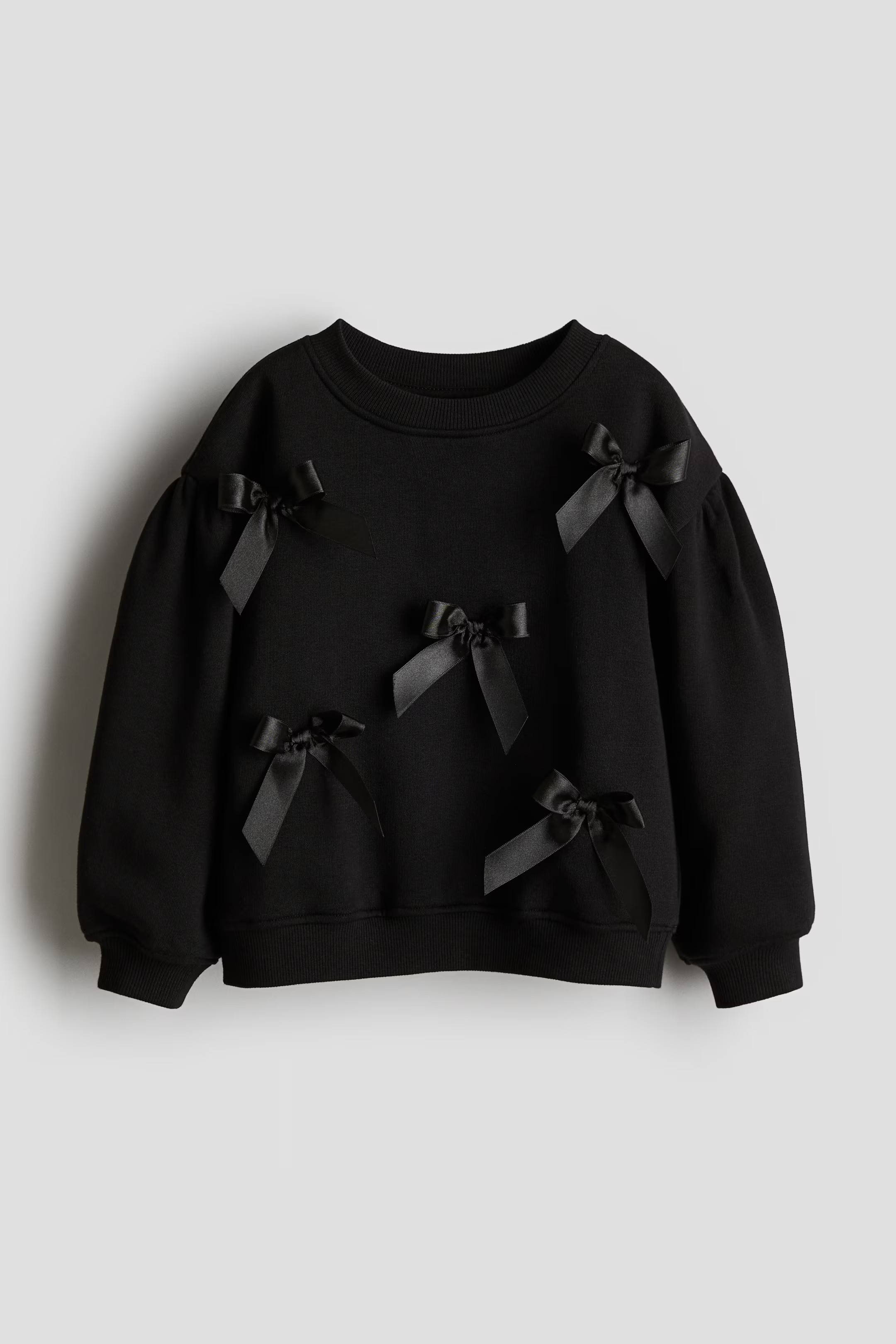 Flounce-Trimmed Sweatshirt - Light pink/bows - Kids | H&M US | H&M (US + CA)