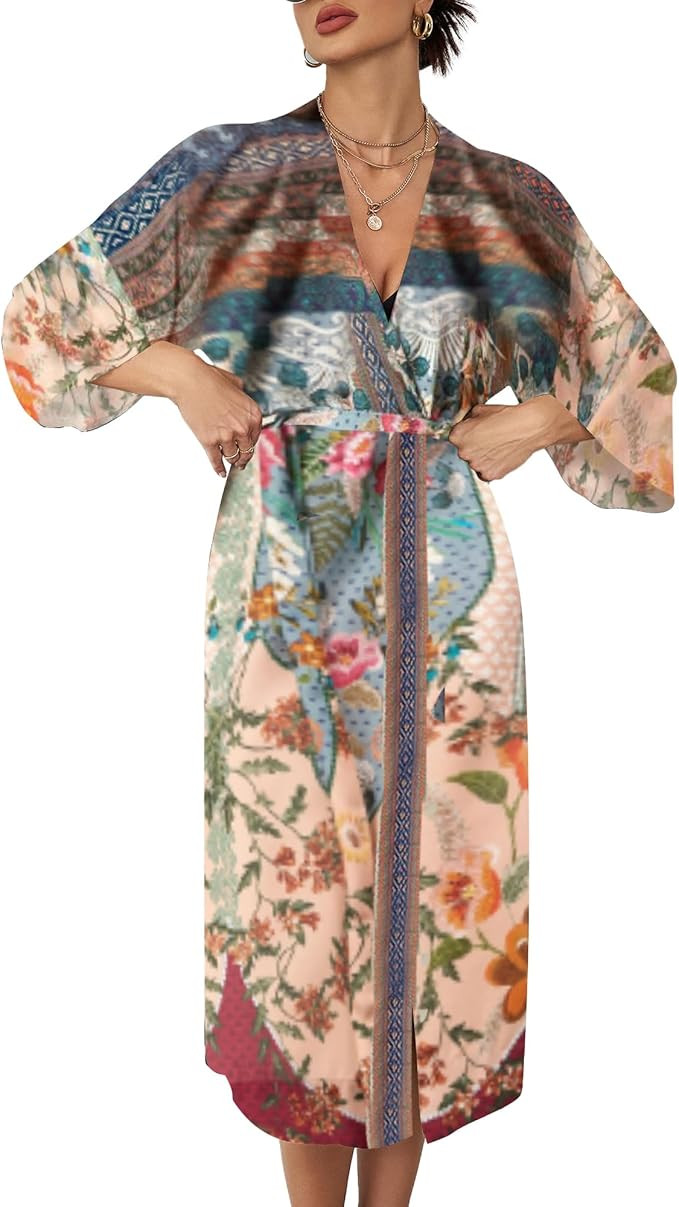 Bsubseach Kimonos for Women Boho Swimsuit Cover Up Summer Cardigan Bathing Suit Coverups Beach Du... | Amazon (US)