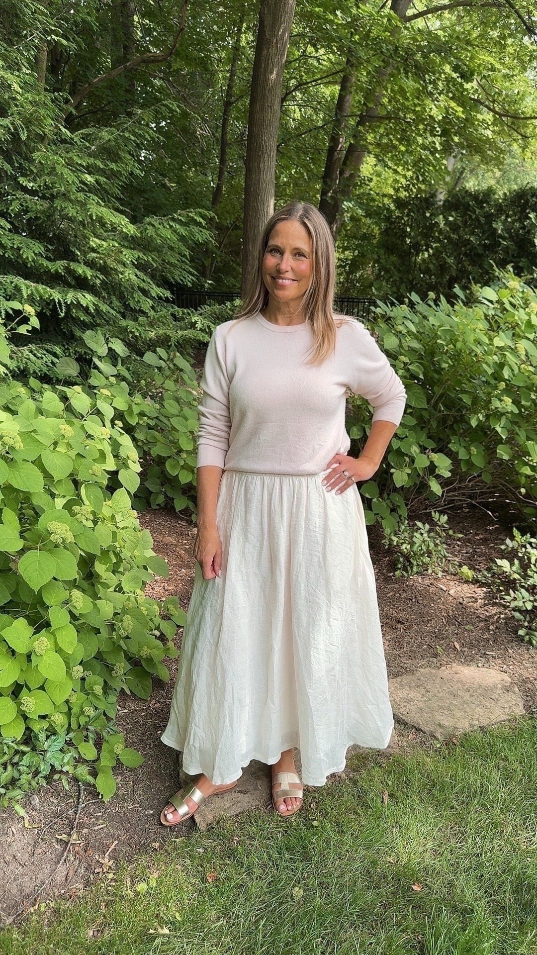Outfit inspiration styling one of our favorite Quince cashmere sweaters. We paired it with a white maxi skirt and sandals for an easy, classic look that feels perfect for everyday wear, church, or a teacher outfit. Such a good Quince outfit idea if you love soft sweaters, affordable cashmere, and simple pieces you can style so many ways.

#LTKgrwm #LTKdayinmylife #LTKootd