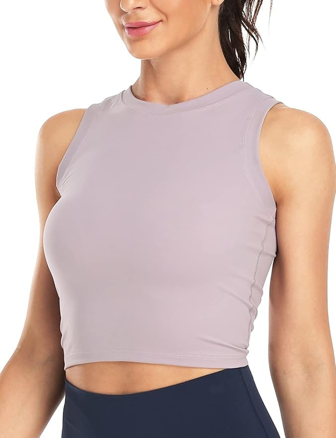 HeyNuts Hawthorn Athletic Women’s Yoga Workout Crop Tank Tops No Padding | Amazon (US)