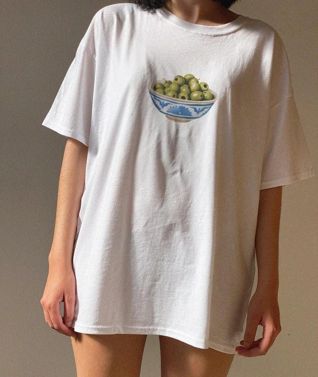 Olive Bowl Classic Shirt Olive T-shirt Unisex Olives in Blue Bowl Tee Quality Cotton Shirt Sustai... | Etsy (Global)