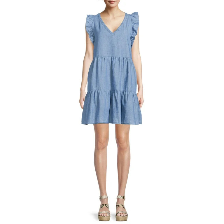 Time and Tru Women's Flutter Dress | Walmart (US)