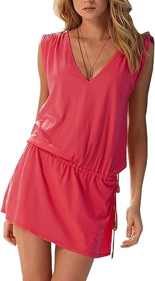 Wander Agio Womens Lace Short Sleeves Princess Dress Printing Beach Cover-up | Amazon (US)