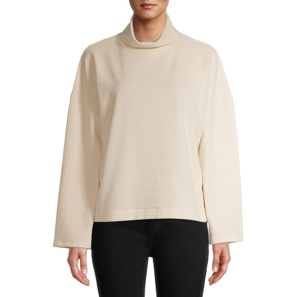 Time and Tru - Time and Tru Women's Corduroy Mockneck Top - Walmart.com | Walmart (US)