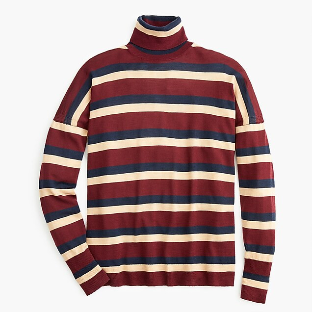 Turtleneck boyfriend sweater in stripe | J. Crew US