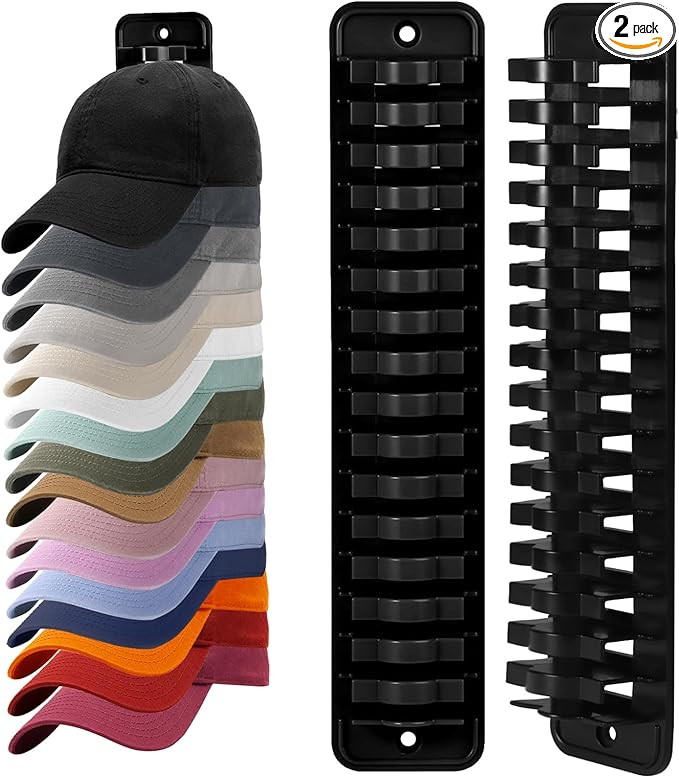 Hat Organizer for Baseball Caps, 1 Pack Hat Rack Adhesive Hat Hooks for Wall Hold Up to 16 hats, ... | Amazon (US)