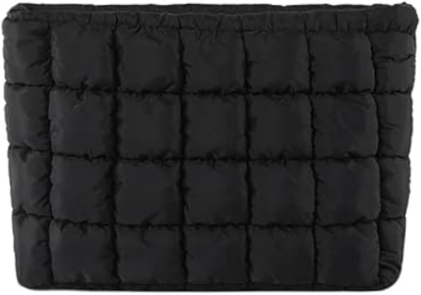 Puffy Quilted Makeup Bag for Women, Cosmetic Bag, Travel Toiletry Organizer Pouch Clutch (black) | Amazon (US)