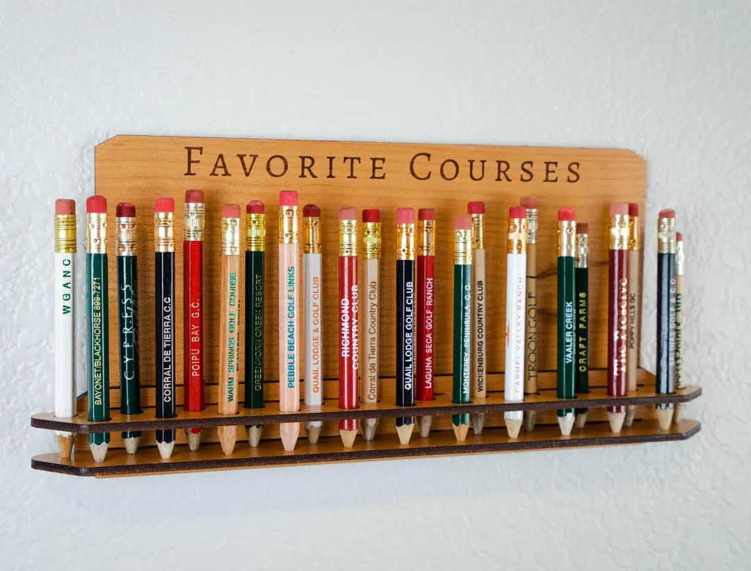 Wall Golf Pencil Holder, Golf Pencil Display, Father's Day Gift, Golf Gifts, Grooms Gifts, Person... | Etsy (US)