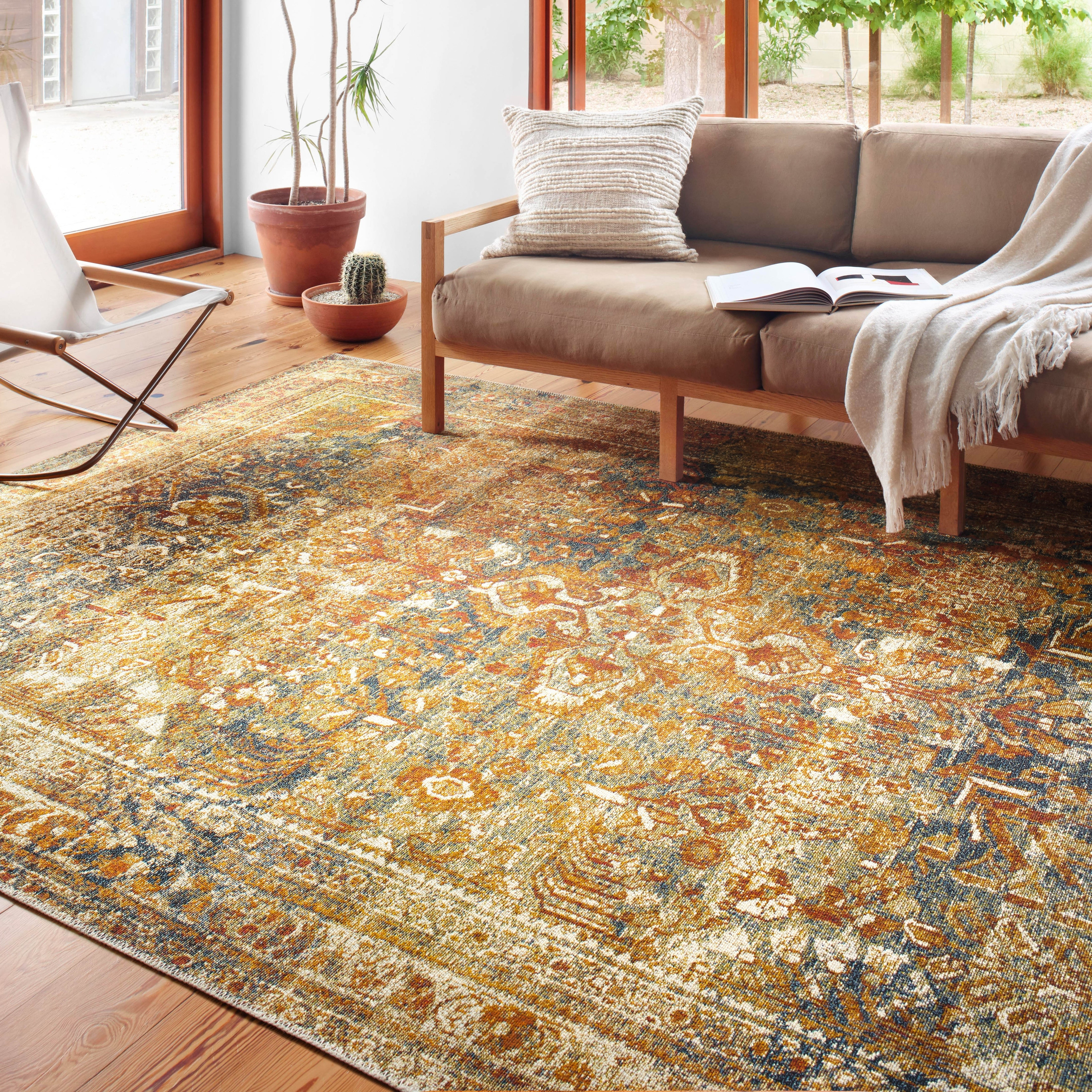 Alexander Home Luciano Lagoon Oriental Indoor/ Outdoor Area Rug | Overstock