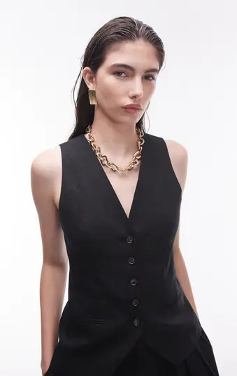 Topshop Linen Blend Vest | Nordstrom | Nordstrom