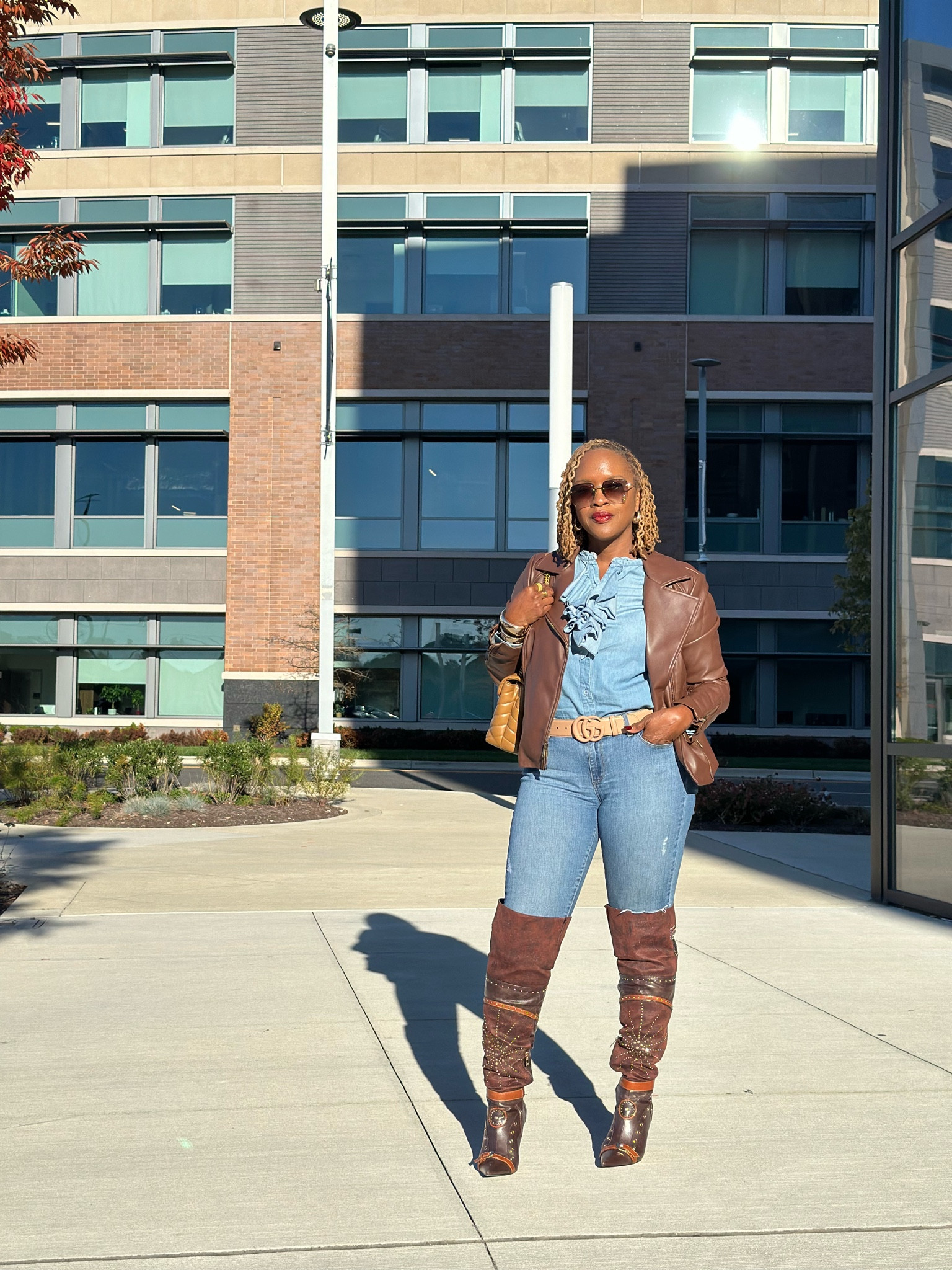 Denim and brown

#LTKMidsize #LTKOver40 #LTKStyleTip