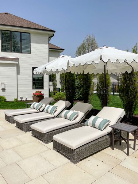 Our Omaha pool deck furniture including woven chaise lounge chairs, white scalloped umbrellas, striped outdoor pillows, tall planters and my favorite plant fertilizer!
.
#ltkhome #ltksalealert #ltkseasonal #ltkfindsunder50 #ltkfindsunder100 #ltkswim #ltkfamily #ltkvideo#LTKhome #LTKsalealert

#LTKSeasonal #LTKHome #LTKSaleAlert