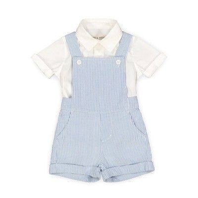 Hope & Henry Layette Baby Boy Woven Bodysuit and Overall 2-Piece Set, Infant | Target