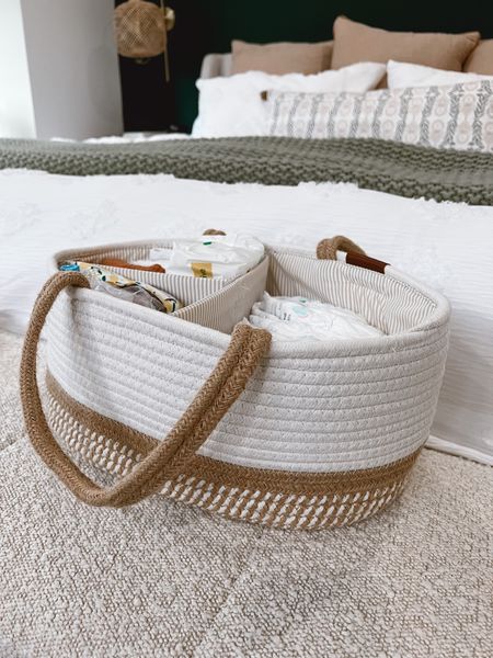 The perfect little diaper caddy for the bedroom 

Bedroom decor, home decor, affordable baby items, bay must haves 

#LTKkids #LTKbaby #LTKunder50