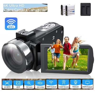 Camcorder 4K 48MP Video Camera Video Camera with External Mic 16X Digital Zoom | eBay AU