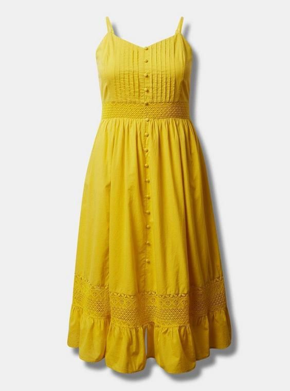 Midi Voile Stripe Lace Sleeveless Dress | Torrid (US & Canada)
