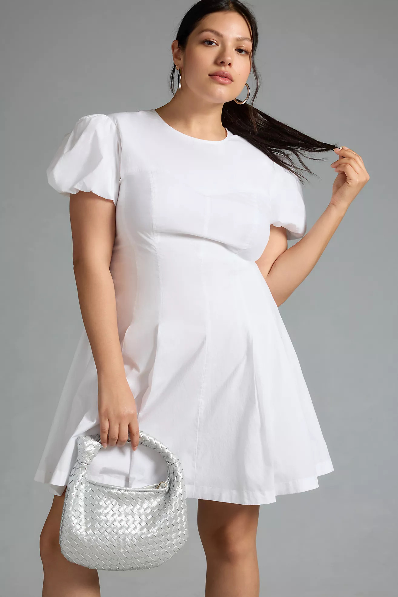 Maeve Puff-Sleeve Pleated Dress | Anthropologie (US)