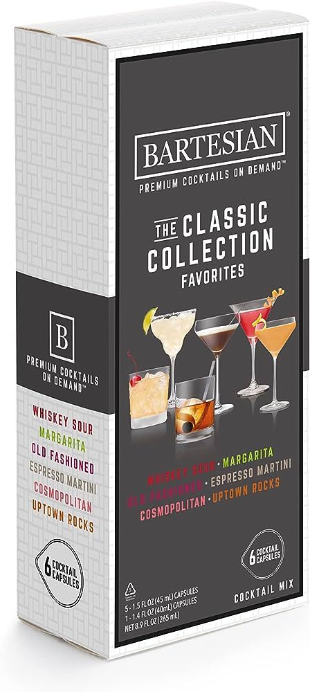 Bartesian The Classic Collection Favorites Cocktail Mixer Capsules, Variety Pack of 6 Cocktail Ca... | Amazon (US)