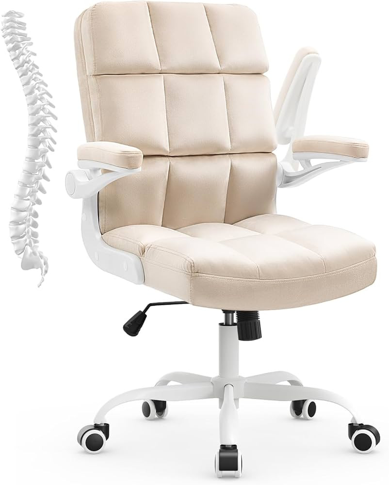 SEATZONE Home Office Chair, Velvet Fabric Comfortable Computer Desk Chair Ergonomic Executive Cha... | Amazon (US)