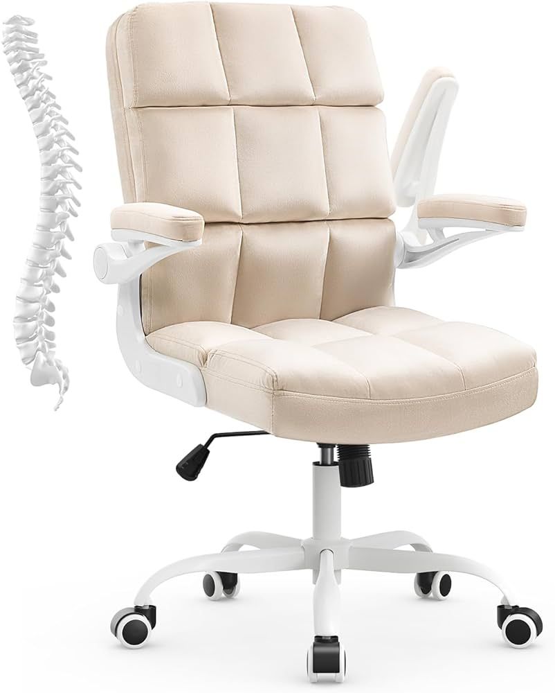 SEATZONE Home Office Chair, Velvet Fabric Comfortable Computer Desk Chair Ergonomic Executive Cha... | Amazon (US)