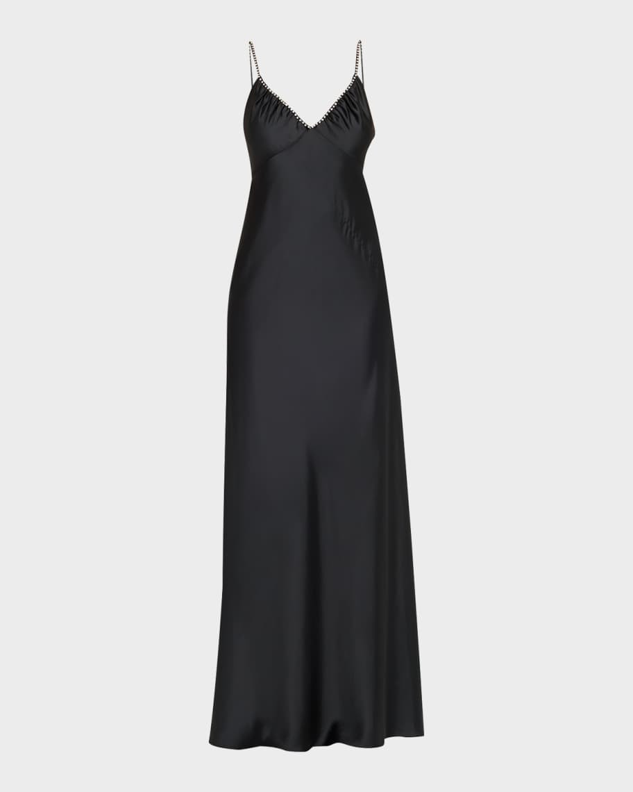 LoveShackFancy Mystara Satin Maxi Dress | Neiman Marcus