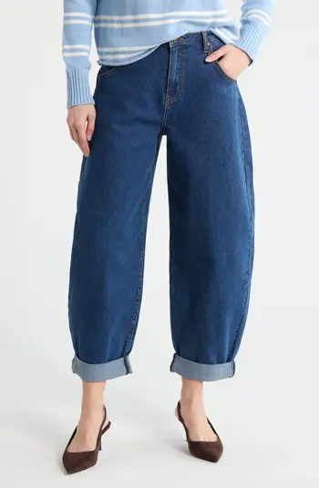 Vigoss High Waist Cuffed Barrel Leg Jeans | Nordstromrack | Nordstrom Rack