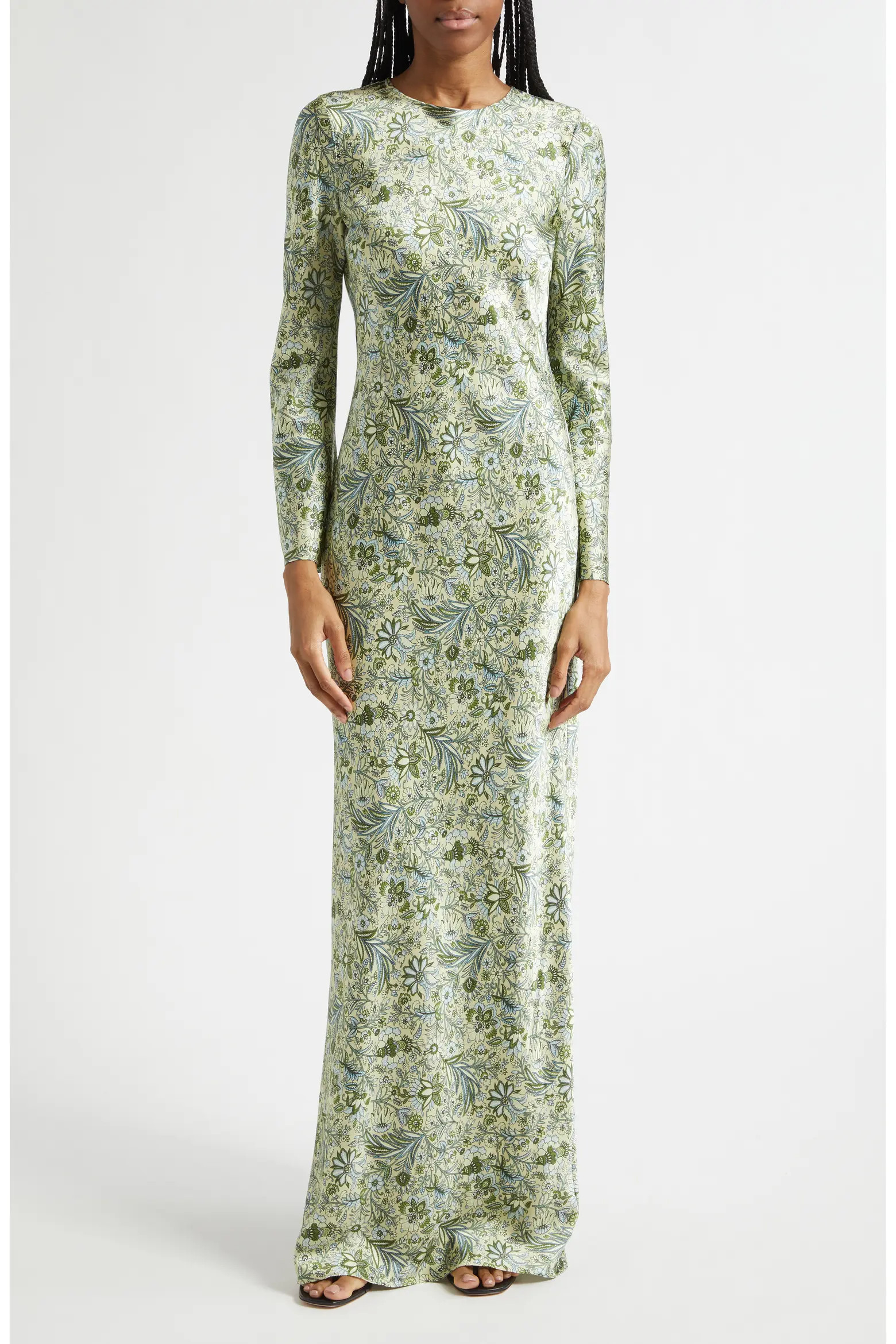Gemma Paisley Floral Long Sleeve Satin Maxi Dress (Women) | Nordstrom | Nordstrom