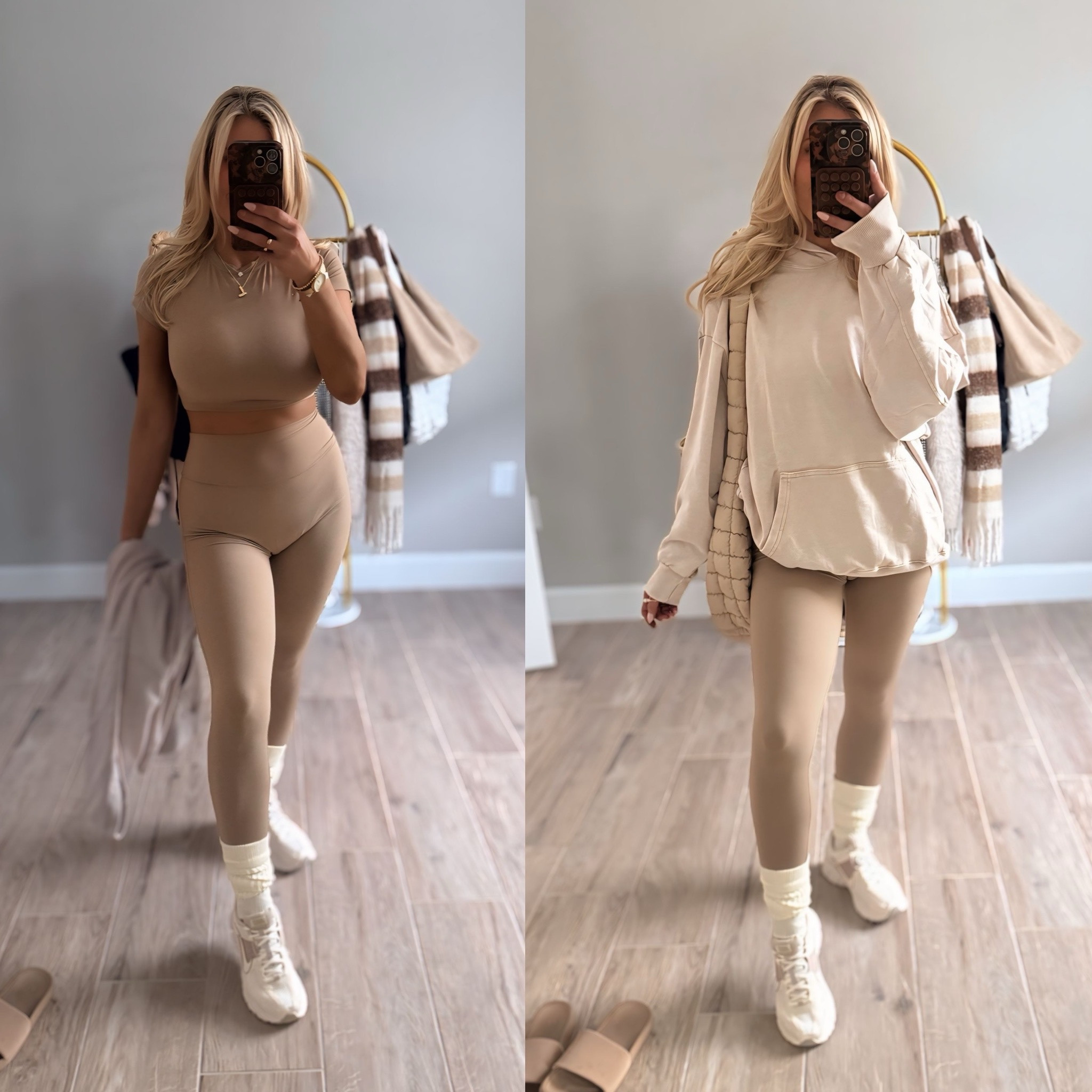 This set is sooo soft! I love it so much! I did a medium in bottom and small in the top, I did a medium in the sweatshirt 🤎 #amazon #amazonoutfit 

Neutral fashion neutral style 

#LTKStyleTip #LTKFindsUnder50