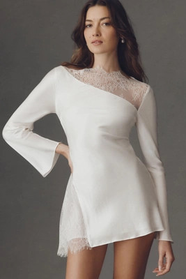 Shona Joy Allegra Lace Panel Mini Dress | Anthropologie (US)