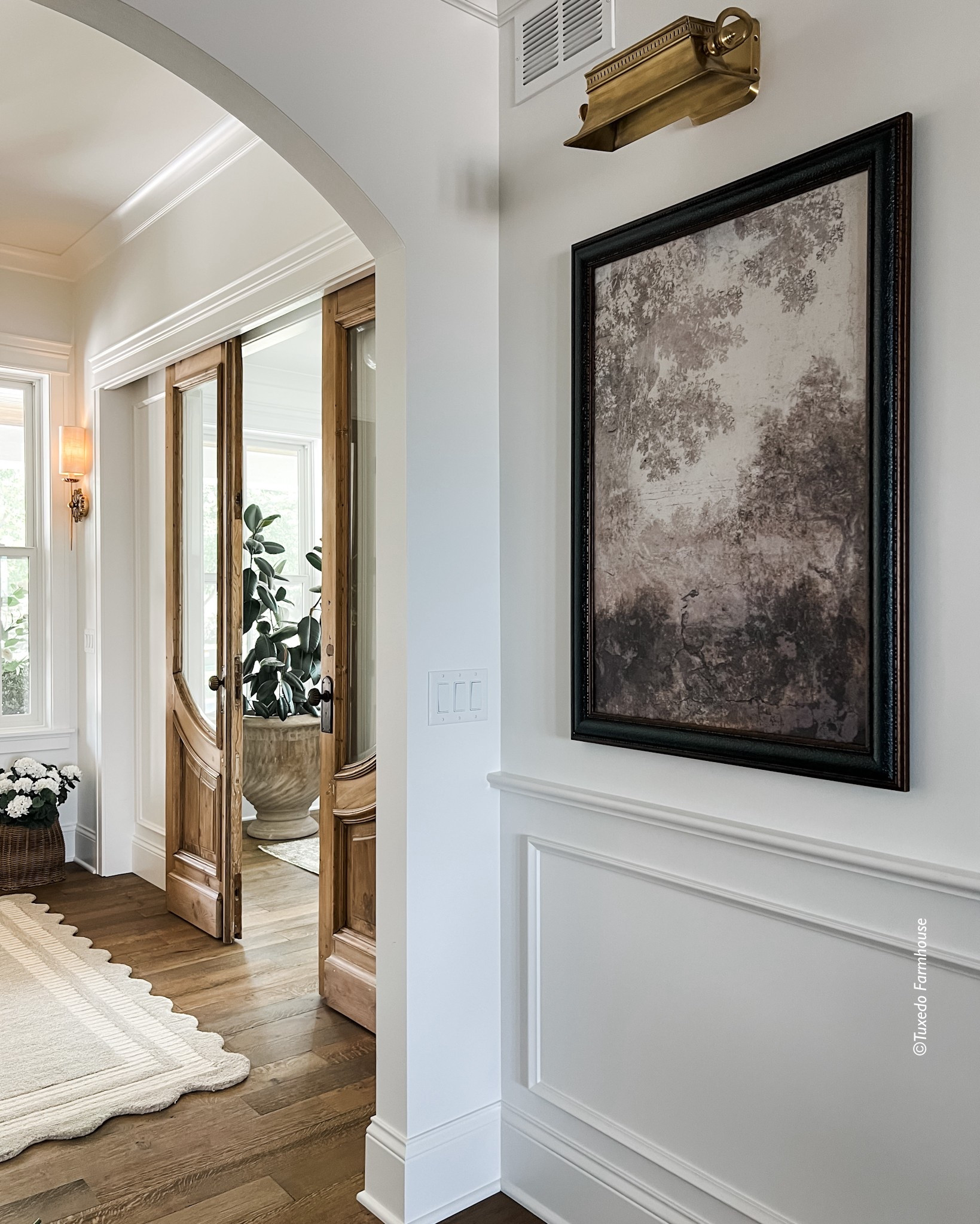 Love this beautiful Wayfair wall art and art light! The art  is so affordable. I have another design on the opposite wall. 

#LTKFindsUnder100 #LTKSeasonal #LTKHome